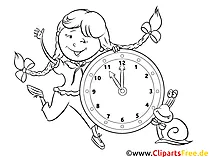 Zum Ausmalen Ausmalbild zum Thema Uhr lernen