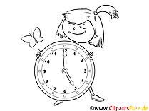 Zum Ausmalen Bild Uhr lernen (10)