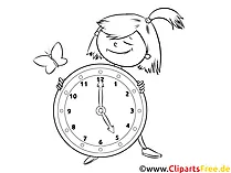Zum Ausmalen Bild Uhr lernen (10)