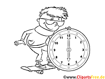 Zum Ausmalen Bild Uhr lernen