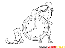 Zum Ausmalen Malvorlage Uhr lernen