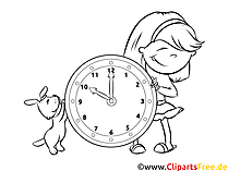 Zum Malen Bild zum Thema Uhr lernen