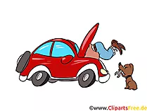 Auto selbst reparieren Bild, Illustration, Clipart, Cartoon gratis