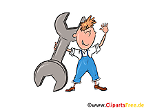 Automechaniker Bild, Illustration, Clipart, Cartoon gratis