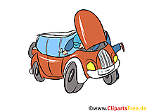 Autopanne auf Autobahn Bild, Illustration, Clipart, Cartoon gratis