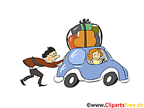 Autopanne im Urlaub Clipart, Bild, Illustration