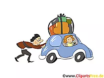 Autopanne im Urlaub Clipart, Bild, Illustration