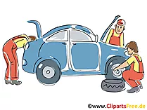 Autoservice, Inspektion Clipart, Bild, Grafik, Cartoon, Illustration gratis