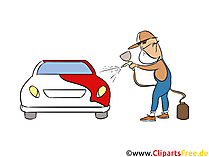 Autolackiererei, PKW lackieren Clipart, Bild, Illustration