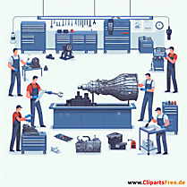 Automatikgetriebe warten Clipart zum Thema Kfz-Werkstatt