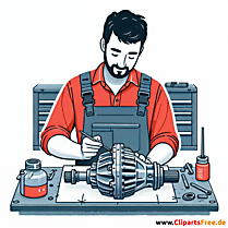Differential reparieren Clipart zum Thema Kfz-Werkstatt