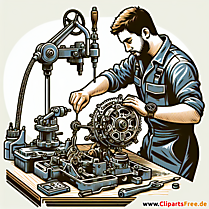 Getriebereparatur Clipart zum Thema Kfz-Werkstatt
