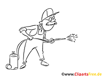 Kfz-Mechatroniker Zeichnung, Grafik, Clipart schwarz-weiss