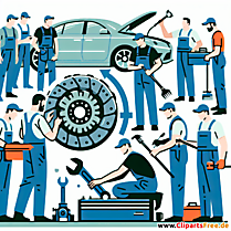 Kupplung wechseln Clipart zum Thema Kfz-Werkstatt