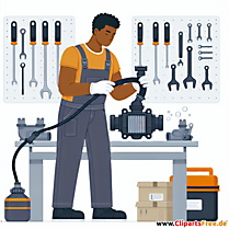 Luftmassenmesser reinigen Clipart zum Thema Kfz-Werkstatt