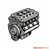 Motorblock ohne Ventildeckel Clipart zum Thema Kfz-Werkstatt