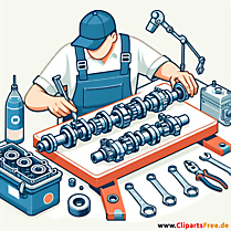 Nockenwelle einstellen Clipart zum Thema Kfz-Werkstatt
