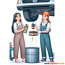 Ölwechsel Clipart zum Thema Kfz-Werkstatt