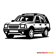 Personenwagen Clipart schwarz-weiß