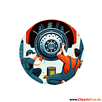 Radlager wechseln Clipart zum Thema Kfz-Werkstatt