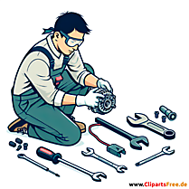 Reparatur Lichtmaschine Clipart zum Thema Kfz-Werkstatt