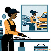 Scheibenwischer ersetzen Clipart zum Thema Kfz-Werkstatt