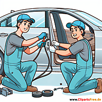 Türdichtung erneuern Clipart zum Thema Kfz-Werkstatt