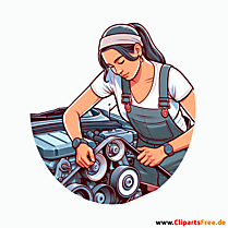 Zahnriemenwechsel Clipart zum Thema Kfz-Werkstatt