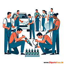 Zündkerzen wechseln Clipart zum Thema Kfz-Werkstatt