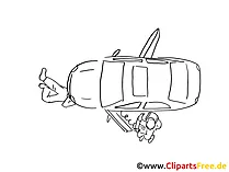 Breakdown vehicle clip art black and white, graphic, cartoon, comic free