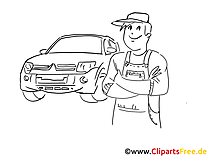 Car maintenance and repair clip art, graphic, pic, cartoon, comic free