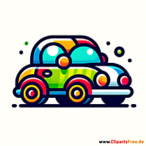 Clipart Auto in bunten Farben