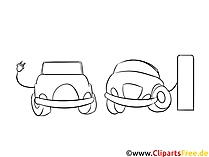 Autos auf dem Parkplatz mit Ladestationen Clipart, Bild, Grafik