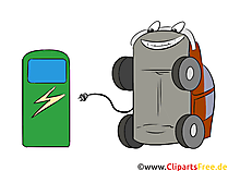 E-Auto an der Ladestation Clipart, Bild, Grafik
