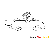 Elektroauto als Cabrio Bild schwarz-weiß