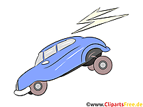 Elektroauto bremst Clipart, Grafik, Bild