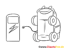 Elektrofahrzeug Maskottchen im Cartoonstil Bild, Graifk, Clipart