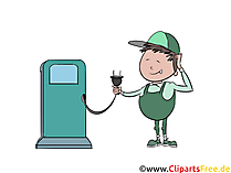 Ladestation für Autos Clipart, Grafik, Bild