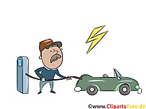 Ladezeit Elektroauto Clipart, Grafik, Bild