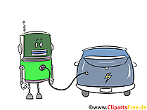 Roboter, e-Auto Clipart, Grafik, Bild