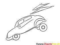 Schwarz-weiße Grafik Elektroauto