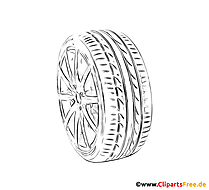 Hliníkové koleso s kresbou pneumatiky - obrázky s náhradnými dielmi pre ilustráciu