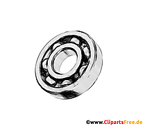 Illustration Kugellaager in schwarz-weiss