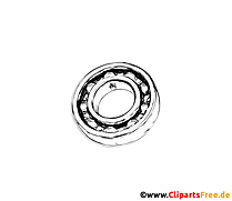 Kugellager schwarz-weisse Zeichnung, Illustration, Bild