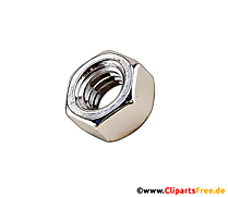 Sechskantenmutter Illustration im Comic-Stil, Clipart