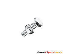 Sechskantenmutter mit Mutter Zeichnung, Clipart, Bild