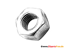 Sechskantmutter Zeichnung, Bild, Clipart