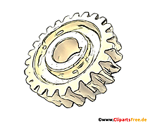 Zahnrad aus Bronze Bild, Illustration, Clipart für Unterricht