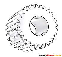 Zahnrad Zeichnung schwarz-weiss - Bilder für Unterricht in Schule