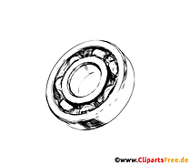 Desenho de rolamentos de esferas em preto e branco